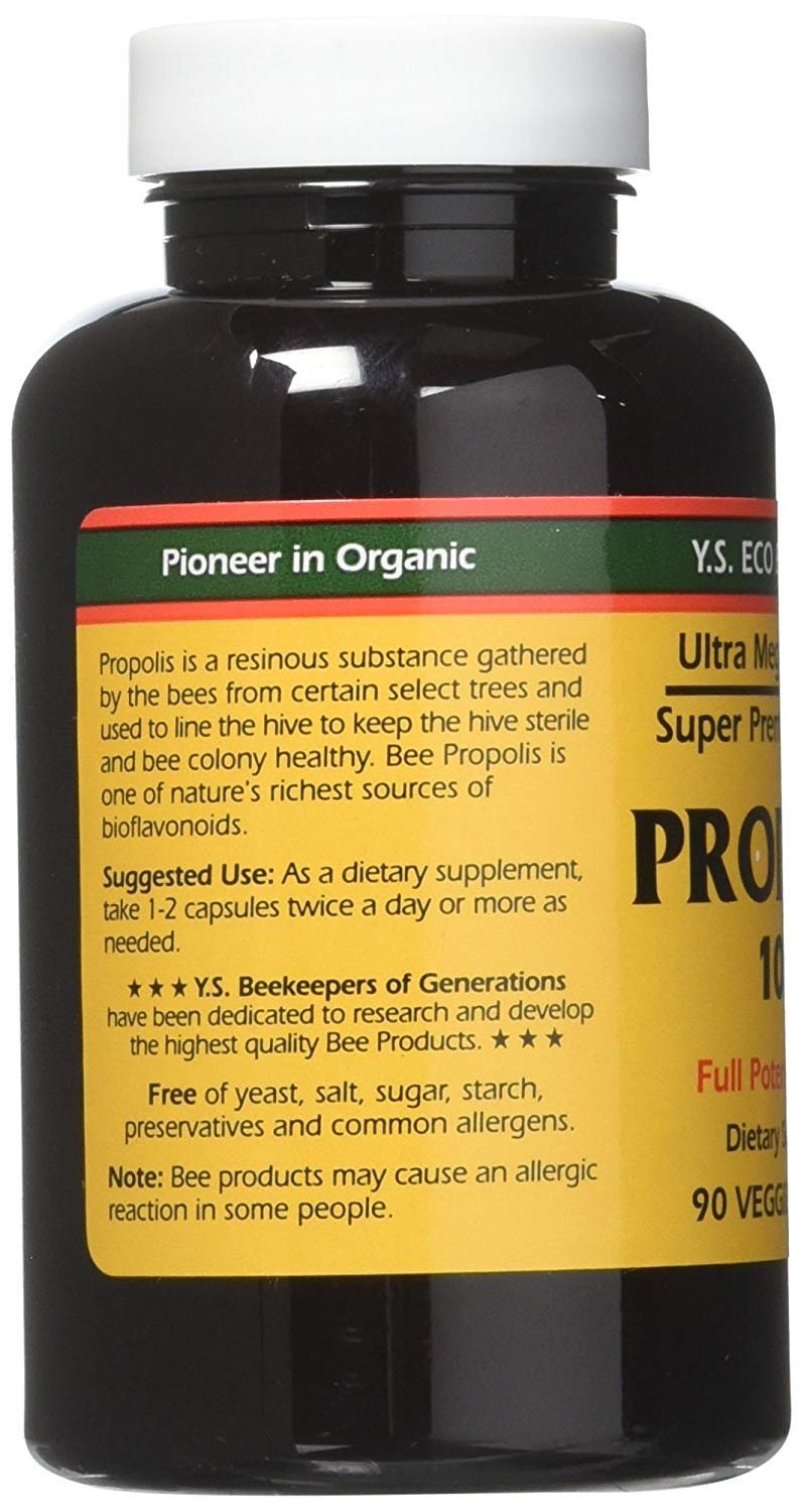 YS Eco Bee Farms Propolis 1000-90 caps (Pack of 4)