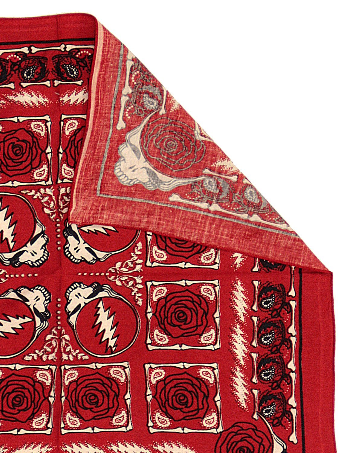 Sunshine Joy Grateful Dead Skull & Roses Bandana Grey