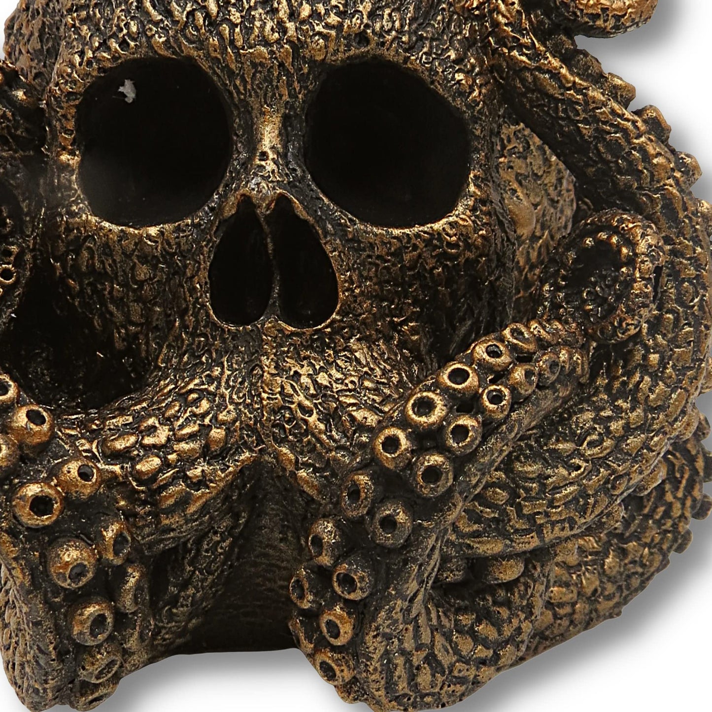Pacific Trading Pacific Gothic Skull Metal Octopus Figurine, Marine Life Unique Statue Tabletop Decoration for Home, Sea Monster Home Decor Gift for Men, Brone