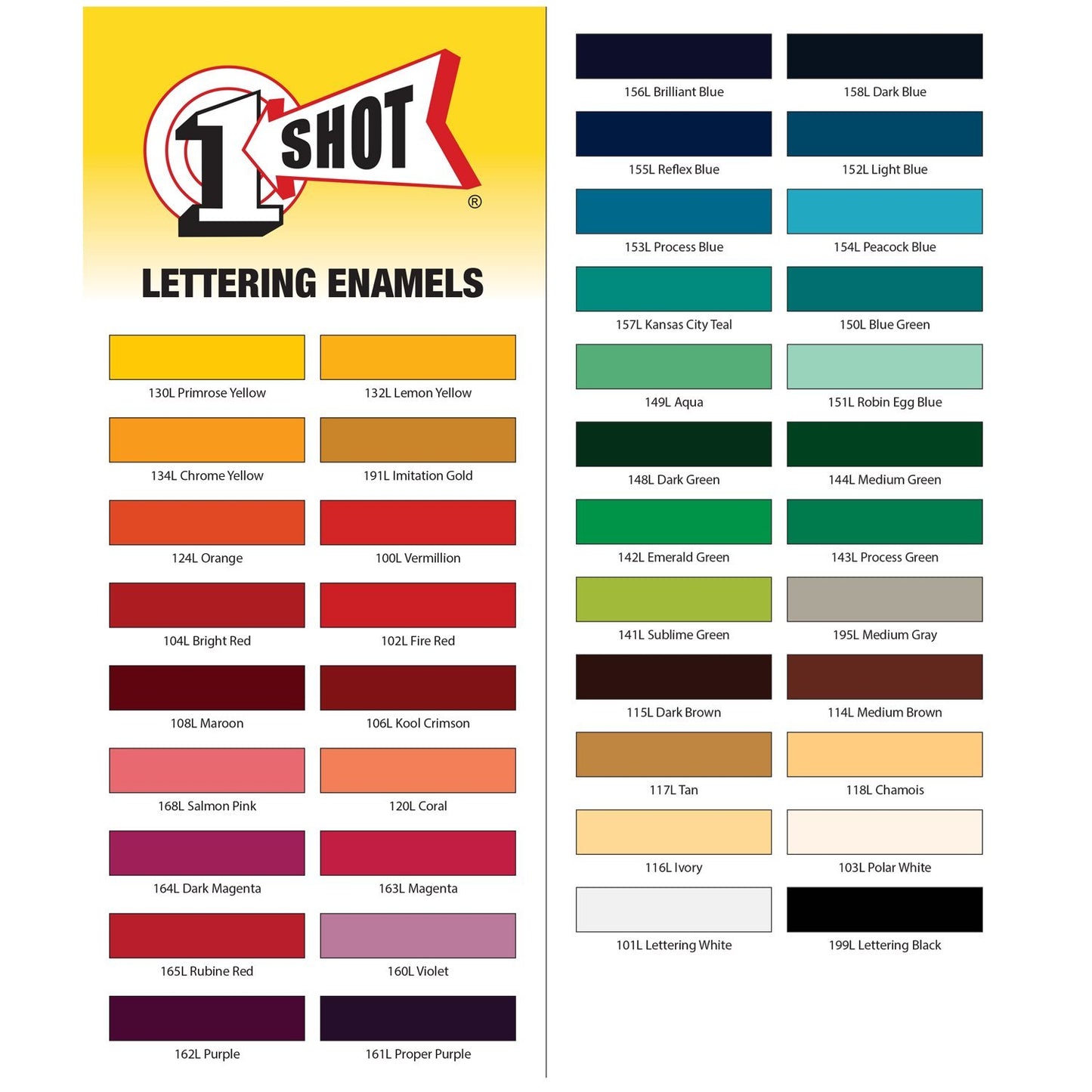 1 Shot Lettering Enamel 104-L (Bright Red) 8 Ounce