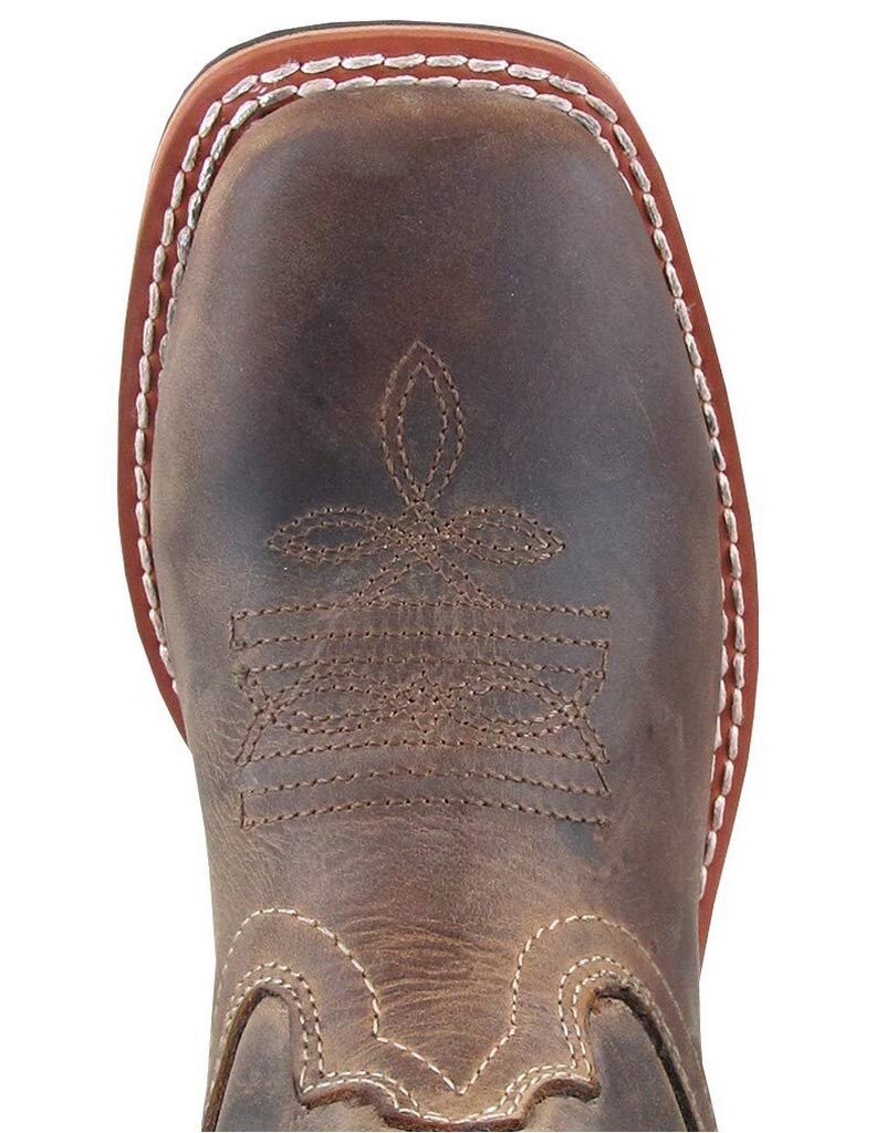 Smoky Children's Kid's Rancher Brown Oil Distress Leather Western Cowboy Boot