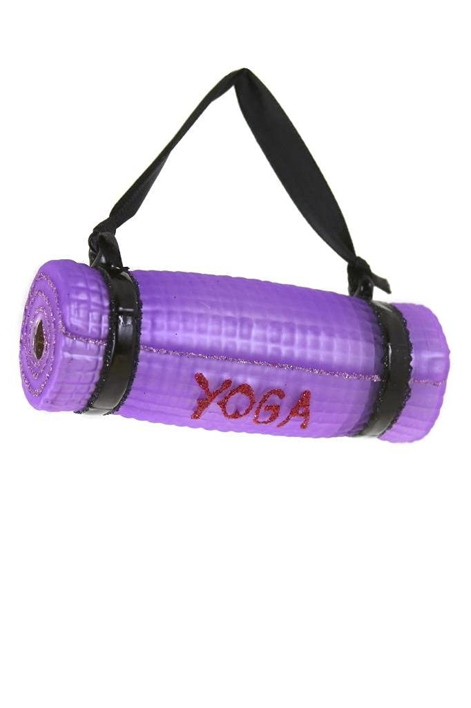 Cody Foster Rolled Up Yoga Exercise Fitness Mat Glass Christmas Ornament