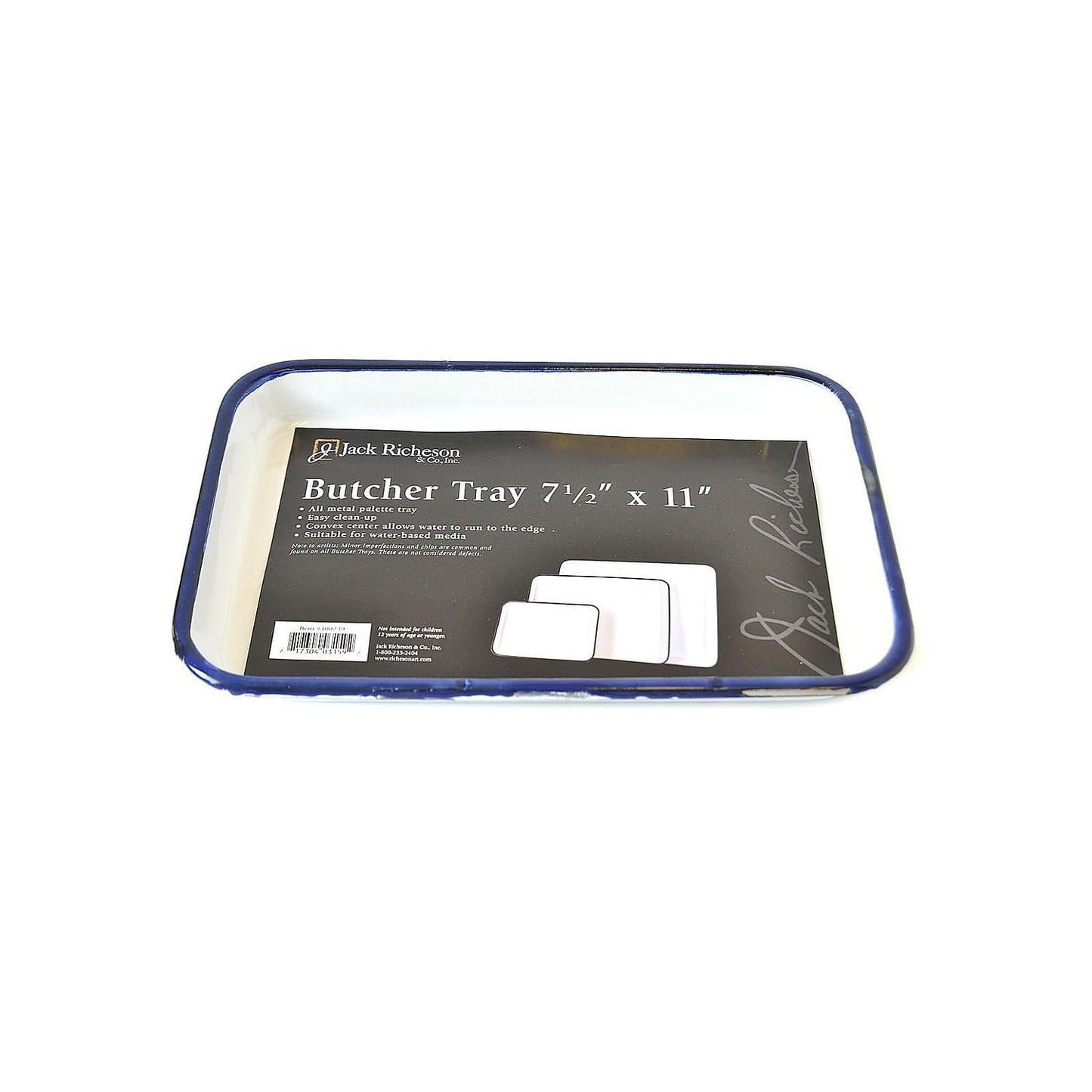 Jack Richeson Butcher Tray Palette, 7 x 11 in, Porcelain On Steel, White -