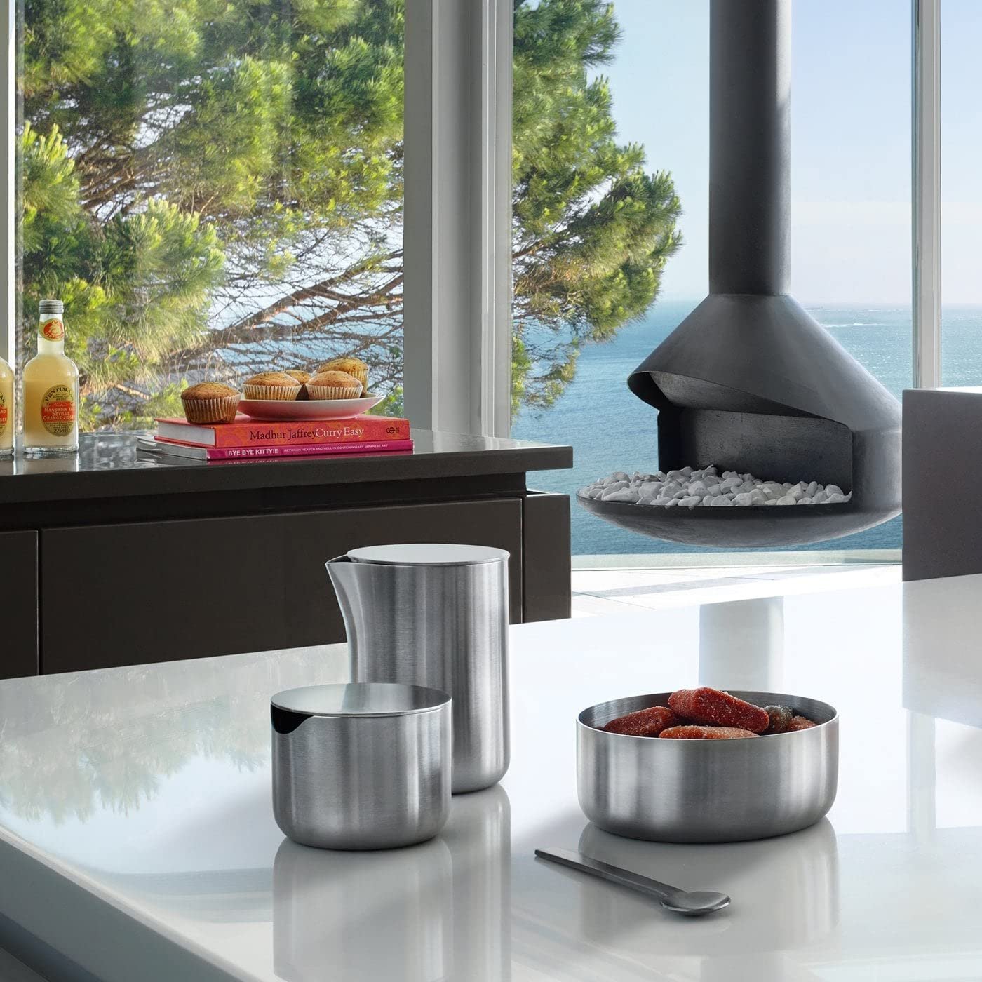 Blomus Basic Sugar Bowl Matte Stainless Steel with Plastic Lid/Stainless Steel Lid