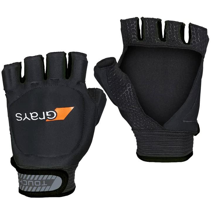 GRAYS Black Left X Small Outdoor Field Hockey Gloves | Touch (Fingerless)