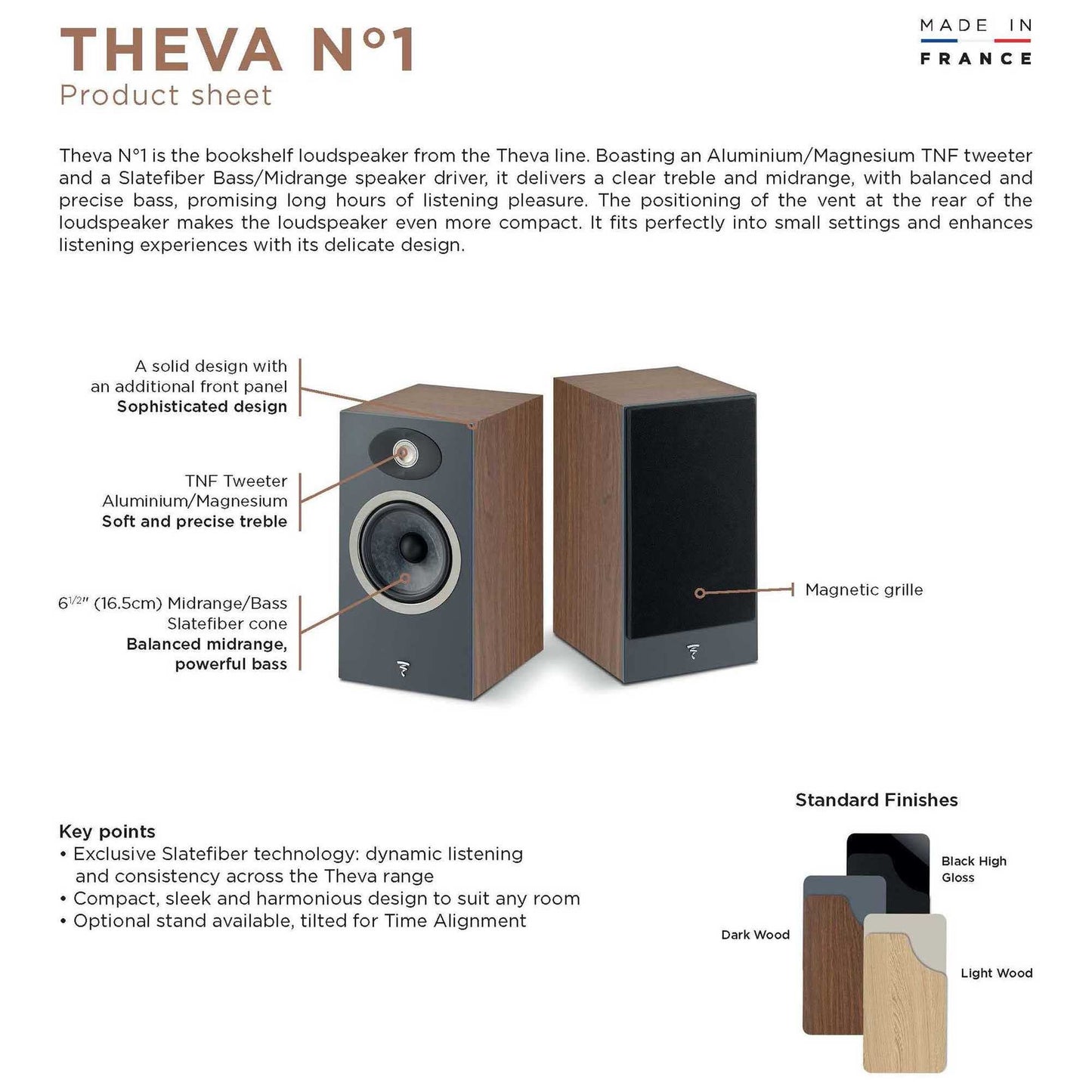 Focal Theva N°1-2-Way Bookshelf Loudspeakers, Pair, Black - FTHEVAN1BK