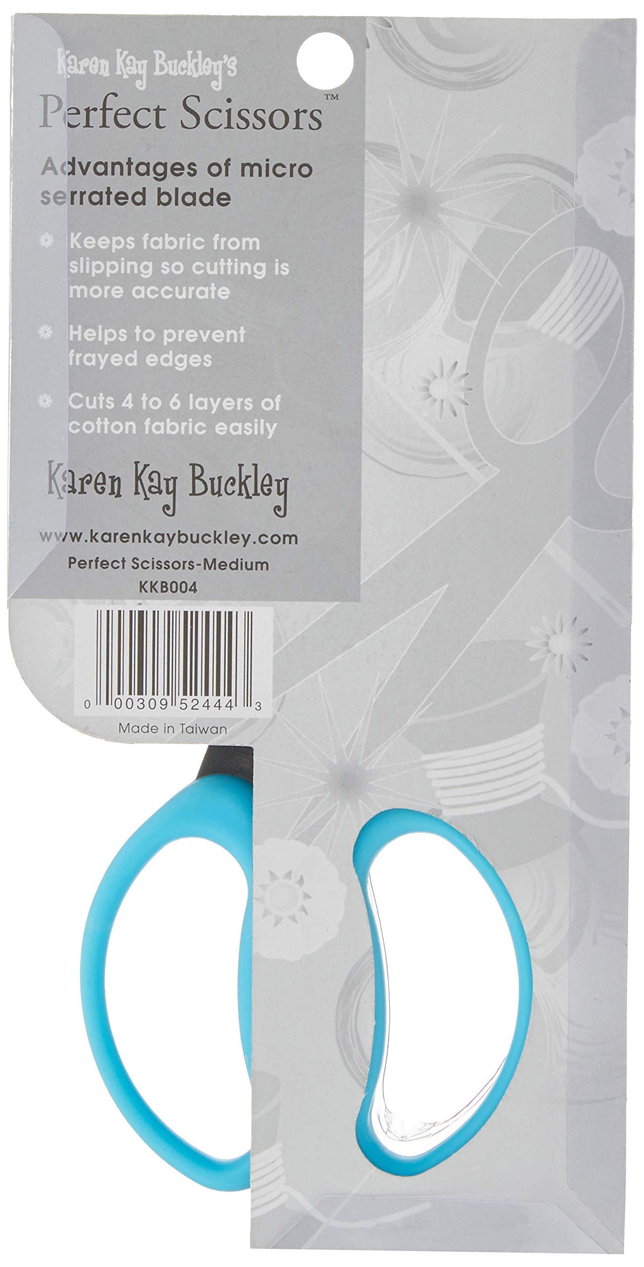 Karen Kay Buckley® Perfect Scissors™, Medium 6-inch #KKBPSM Micro-Serrated Non-Slip Blades for Appliqué, Fabric Trimming, Quilting, Sewing, Patchwork, Crafts. Sharp Blades Grip and Cut Many Layers
