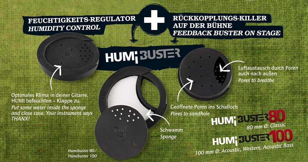 Ortega Guitars HUMIBUSTER, clamp Soundhole Humidifier and Feedback Killer in One for Classical Guitars (HUMIBUSTER80)