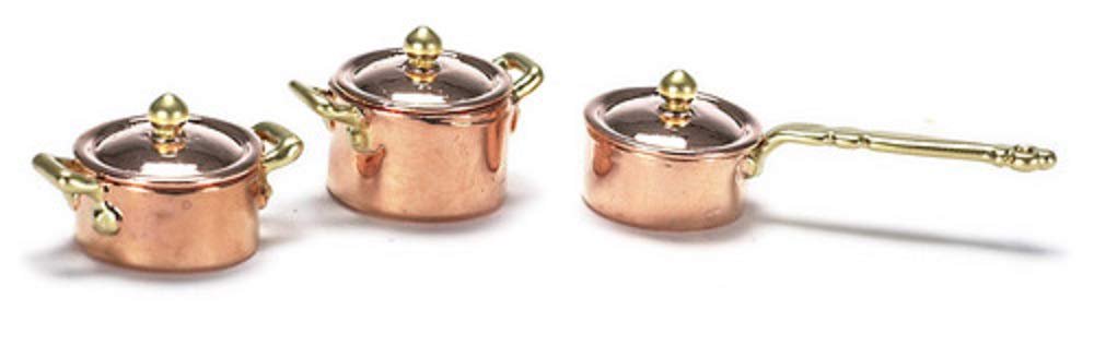 Dollhouse Miniature 6-Pc. Copper Pot and Pan Set