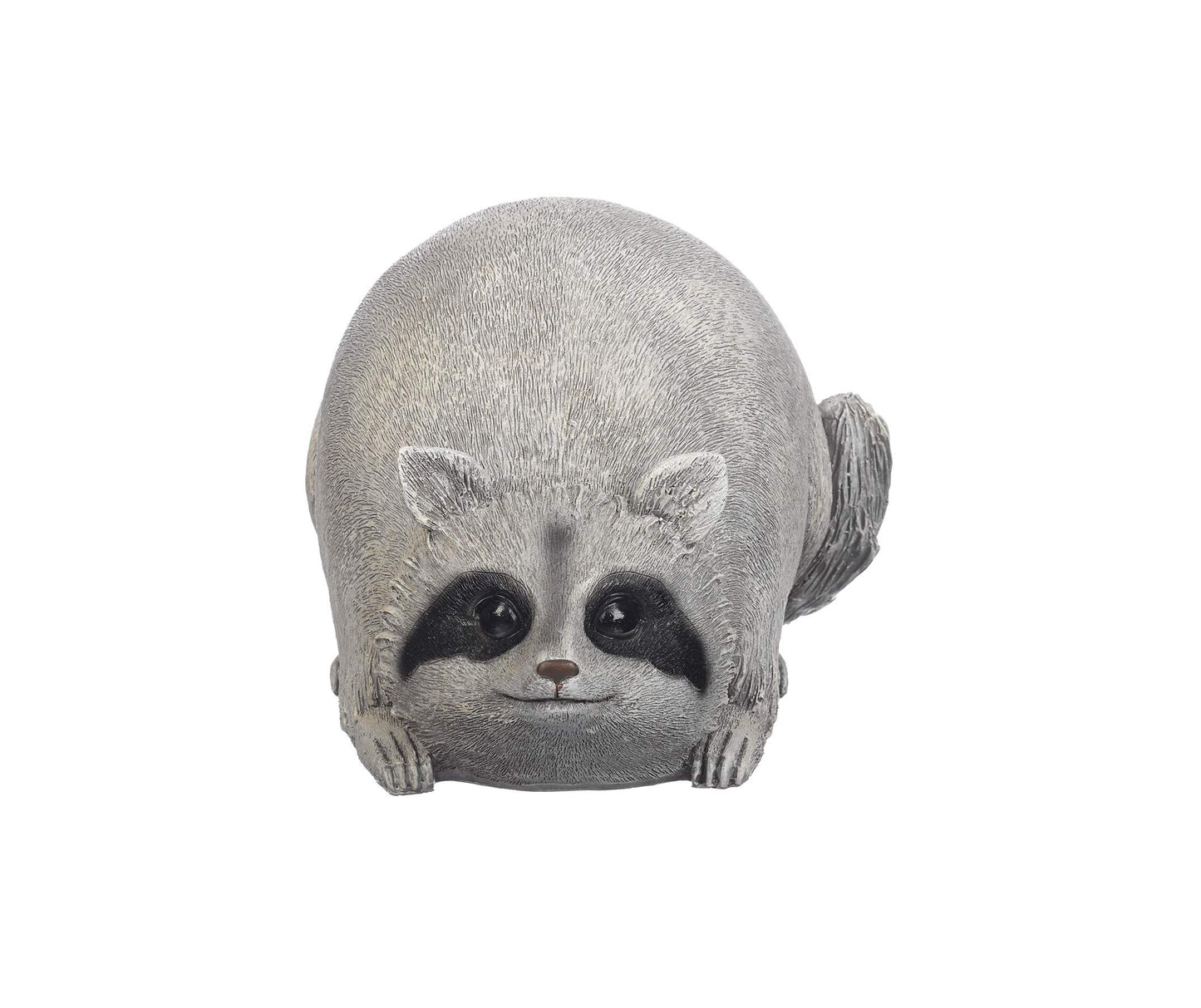 Roman 16278 Raccoon Pudgy Pals Grey 10 x 5.5 Inch Resin Stone Indoor Outdoor Garden Figurine