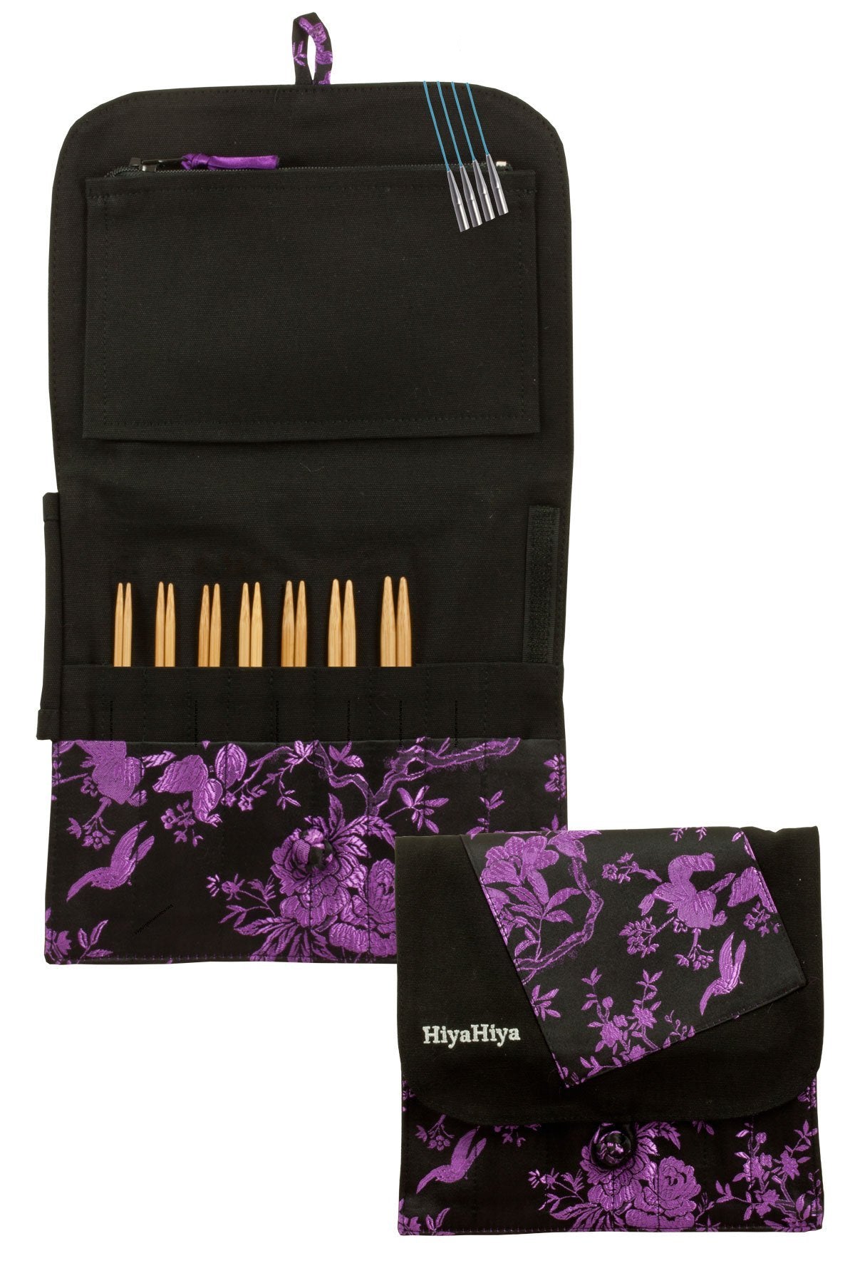 HiyaHiya Interchangeable 4 inch (10cm) Bamboo Knitting Needle Set Small Tip Sizes (US 2-8) HIBINKIT4SM