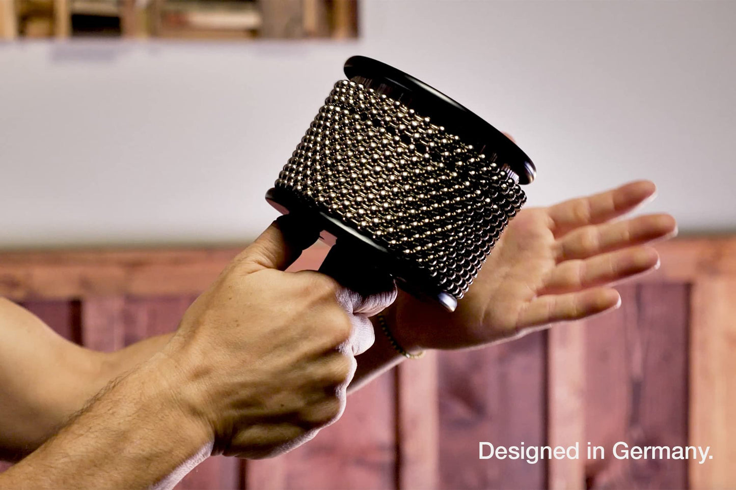 Meinl Percussion Turbo Cabasa Instrument with Sound Ports for Extra Projection and Stainless Steel Cylinder, Large, 2-Year Warranty, Black, (CA5BK-L)