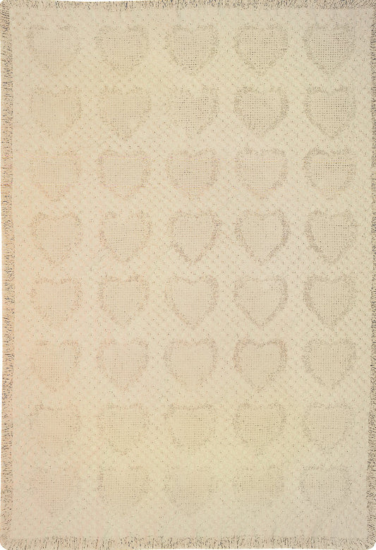 Manual 46 X 60-Inch Throw, Basketweave Heart in Natural Cotton