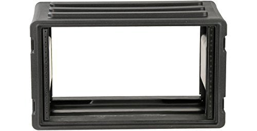 SKB Cases 1SKB-R6S Roto-Molded 6U Shallow Rack, Rubber Gasket Waterproof Seals, Interlocking Stacking Ribs, Recessed Latches, Heavy-Duty Flush Carry Handles, Shock Absorbing Rubber Feet