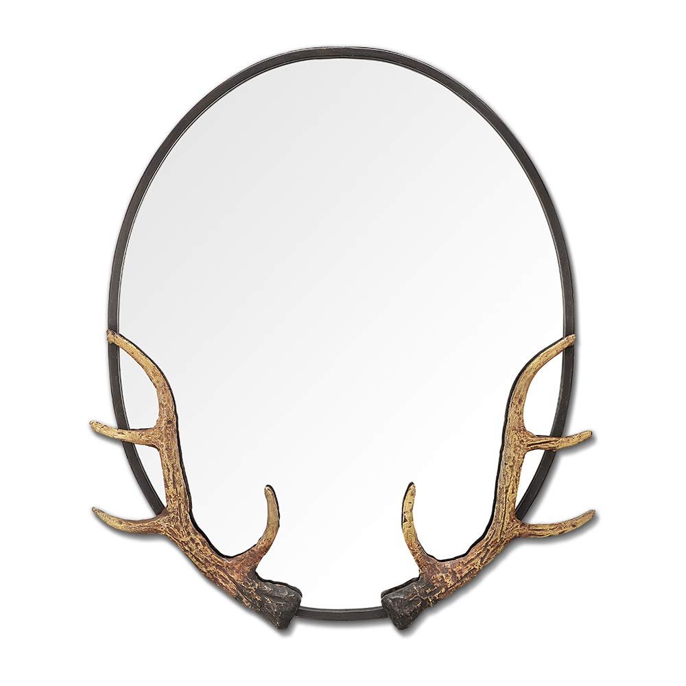 SPI Antler Oval Wall Mirror