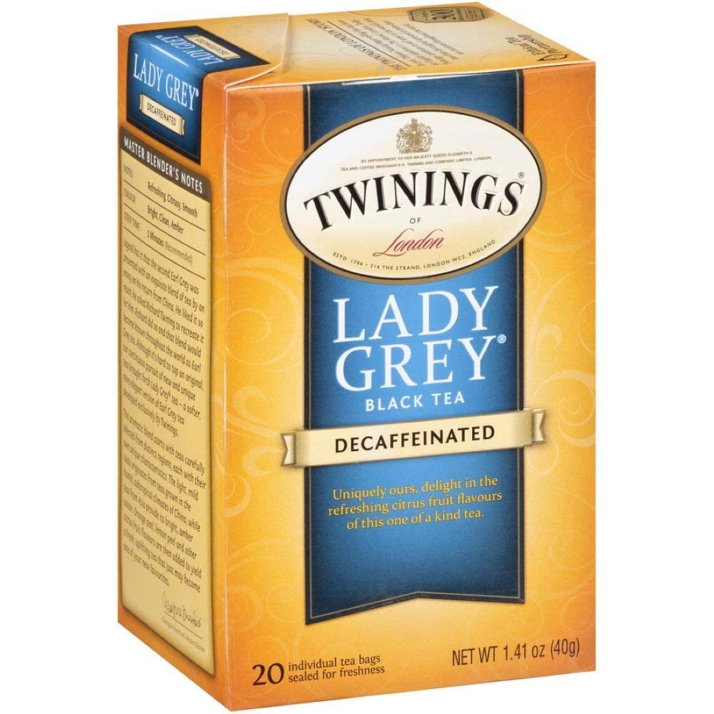 Twinings Decaf Lady Grey Tea 1.41 oz each (3 Items Per Order)