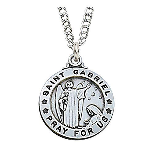 St Gabriel Prayer Card With Medal Pendant Charm Patron Saint Catholic Christian