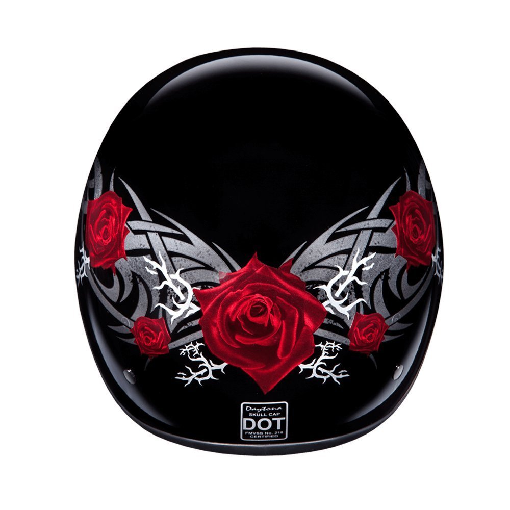 Daytona Helmets Half Skull Cap Motorcycle Helmet – DOT Approved [Graphics]…