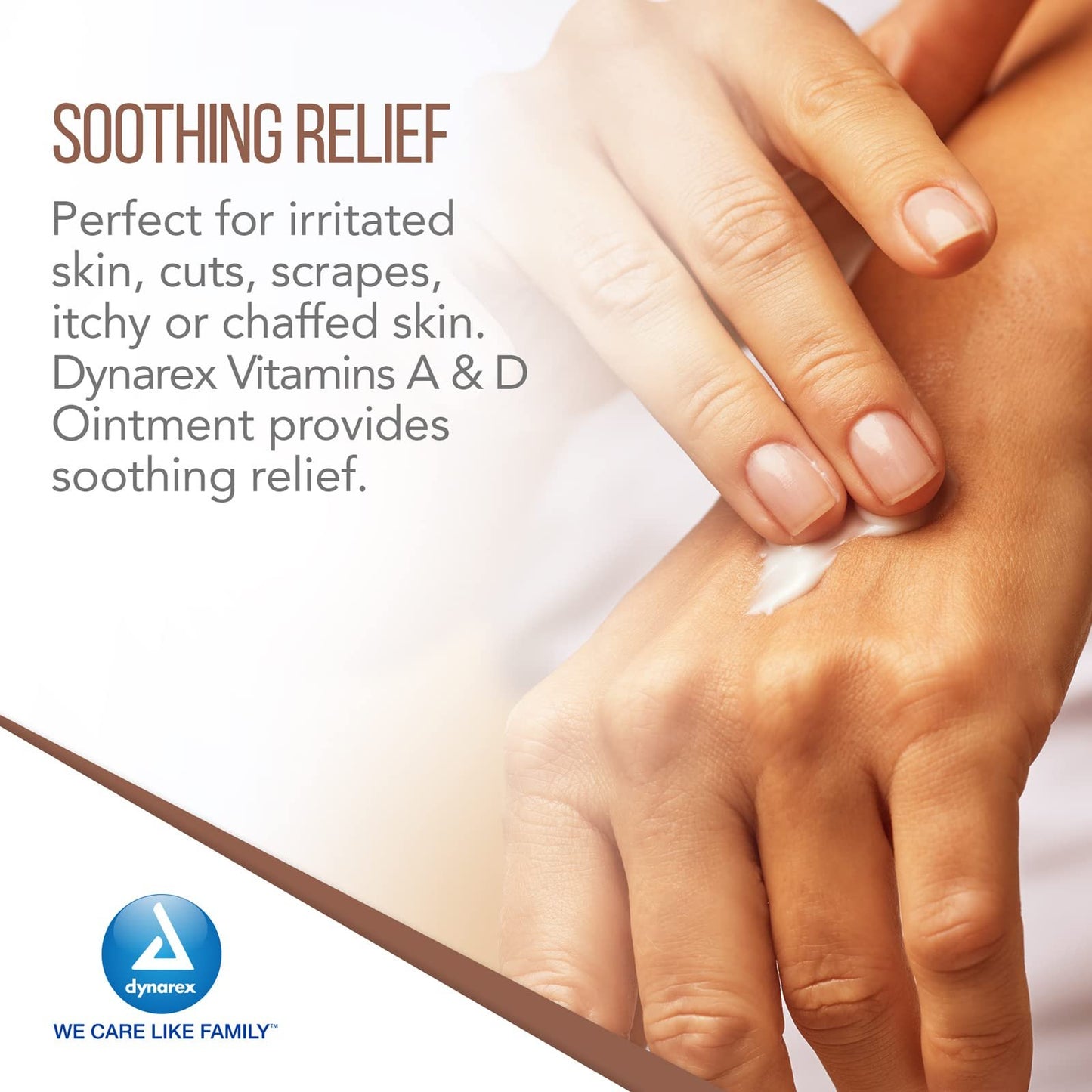 Dynarex Vitamins A & D Ointment, Ointment with Vitamin A and Vitamin D for Body Chaffing, Diaper Rash, Cuts, White, 1 oz. Tube
