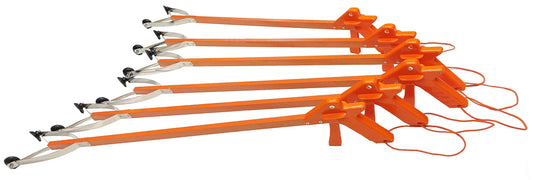 ArcMate Orange-U-Tongs PRO Grade Litter Pick up Tool, Elastic Lanyard, Suction Cup Reacher Grabber for Indoor or Outdoor Use, 33" Reach, 5lb. Pick Up Capacity, Orange, 36", 6 Pack (7702-6)