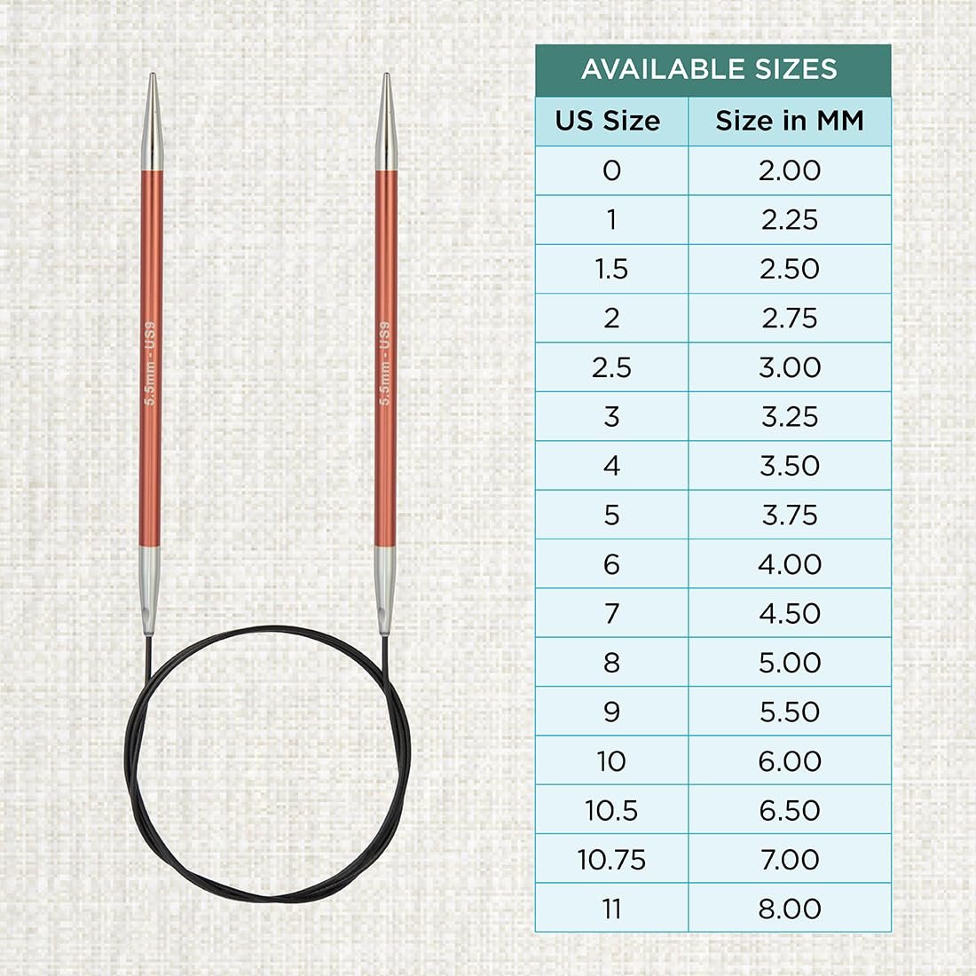 KnitPro Zing Fixed Circular Needles 16" (40cm)