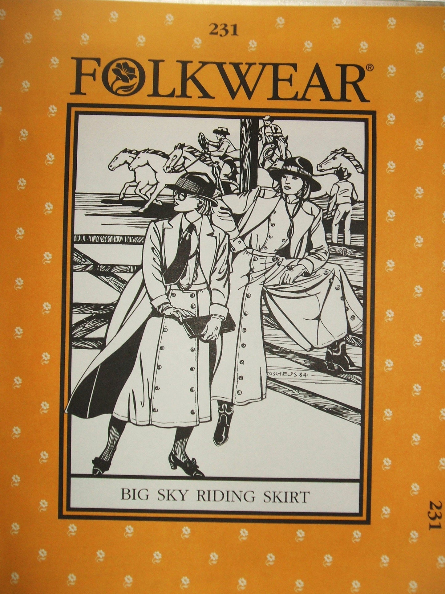 Folkwear #231 Big Sky Riding Skirt Western Cowgirl Sewing Costume Pattern