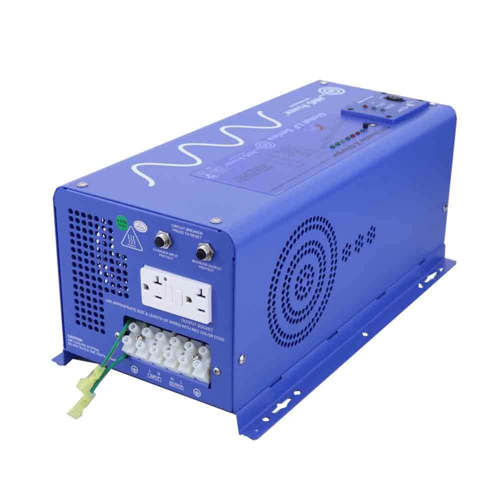AIMS Power PICOGLF30W12V120VR 3000 Watt and 9000 Watt Surge 12VDC Input to 120VAC Output Pure Sine Inverter Charger Backup Power