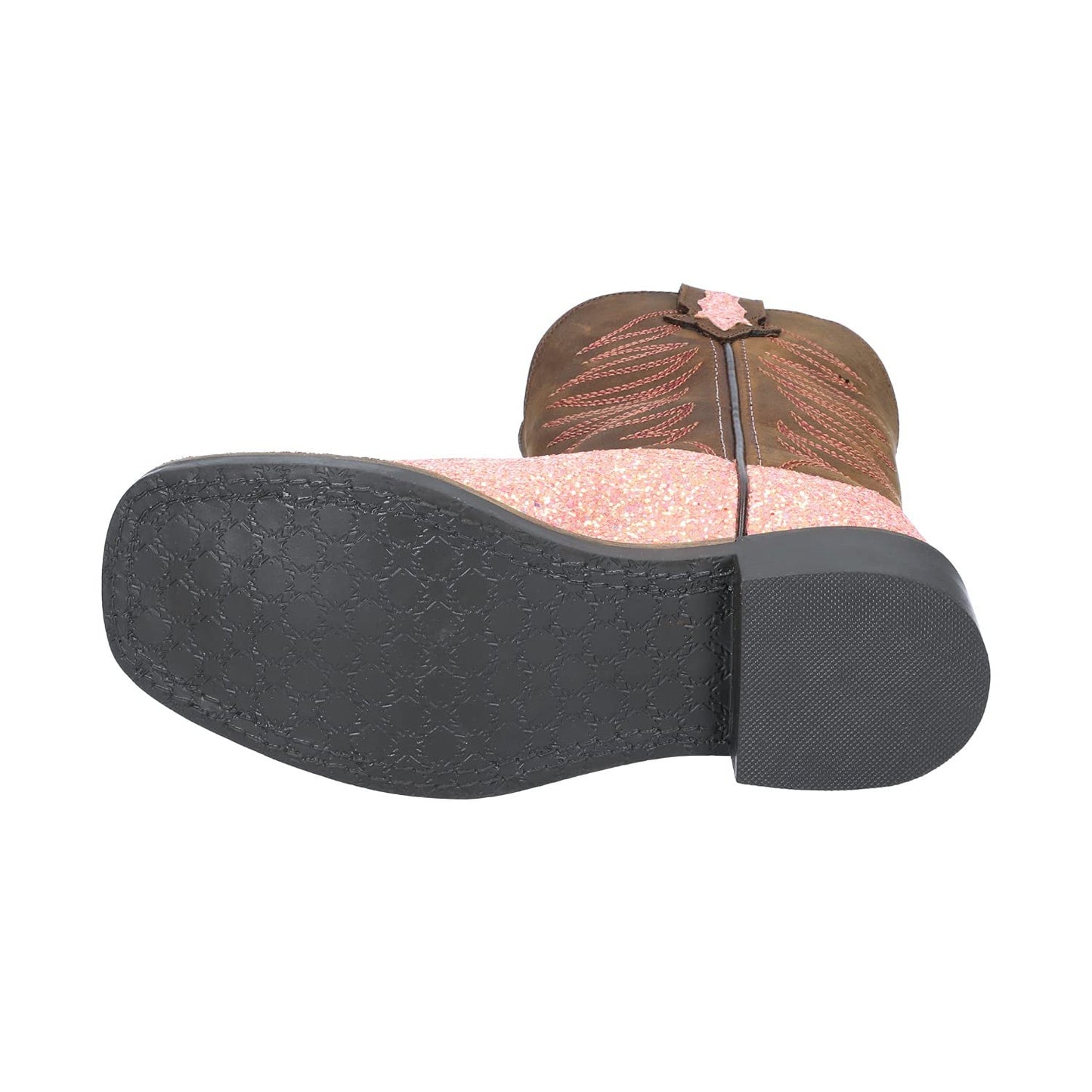 Smoky Children Ariel Pastel Glitter, Crazy Horse Western Cowboy Boot, Size 4.5R