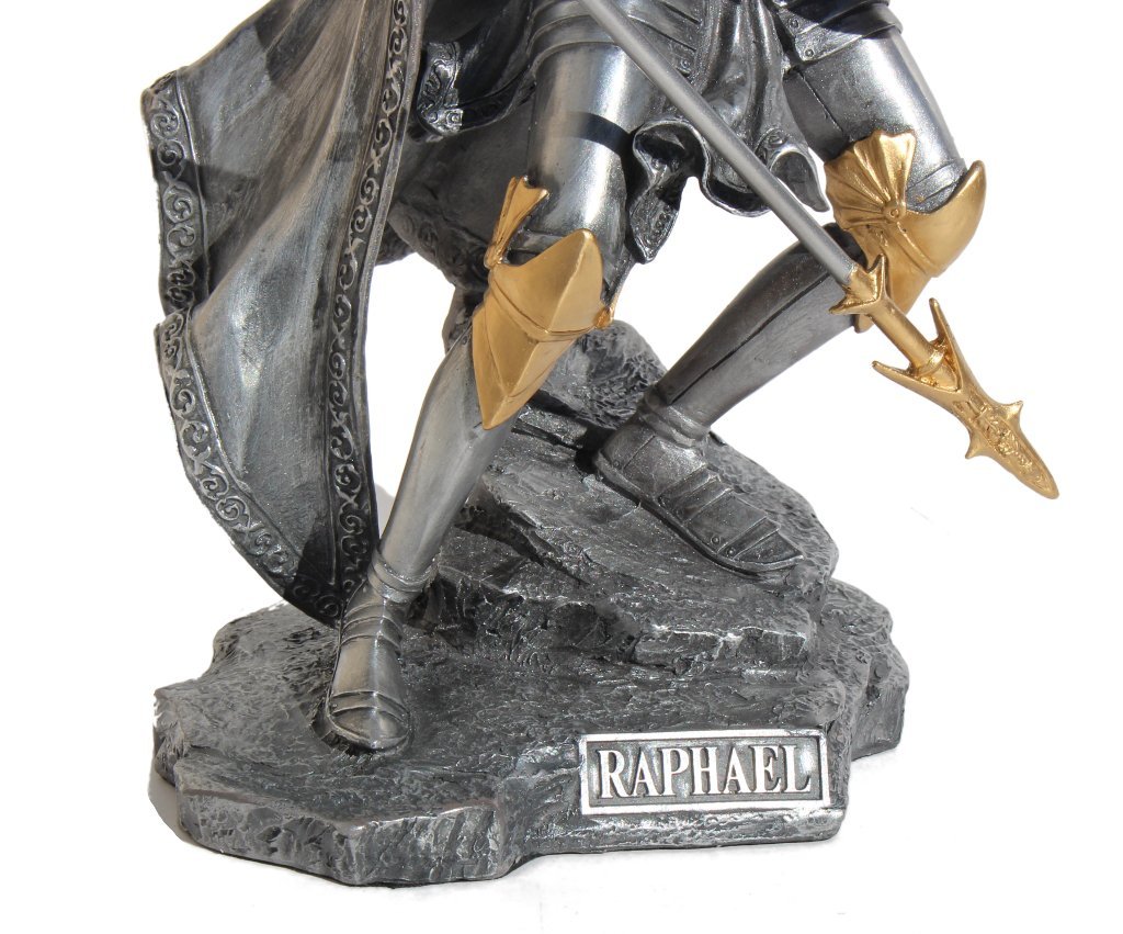 UNICORN STUDIO Veronese Design 13 5/8" Tall Raphael The Archangel Sculpture Religious Gift Figurine Cold Cast Pewter Finish Resin Sculpture