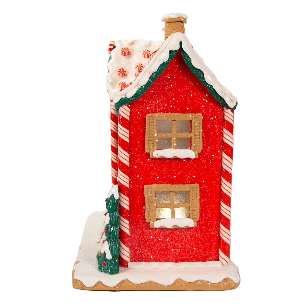 Kurt S. Adler Battery-Operated LED Music Box Gingerbread House, 9.5-Inch, Multicolored