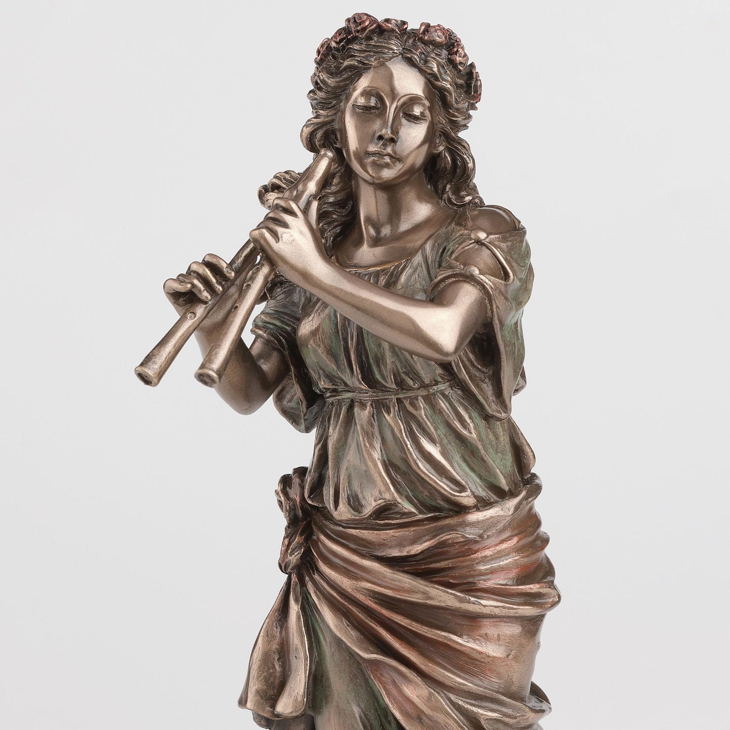 Veronese Design 9 Inch Euterpe The Greek Muse Of Music Cold Cast Resin Bronze Finish Sculpture