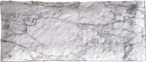 Merritt White Marble Melamine 15.25" x 6.5" Serving Platter