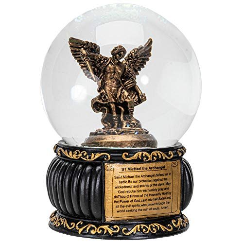SUMMIT COLLECTION Saint Michael The Archangel Guardian Protector San Miguel Water Globe 100mm Christian Collectible