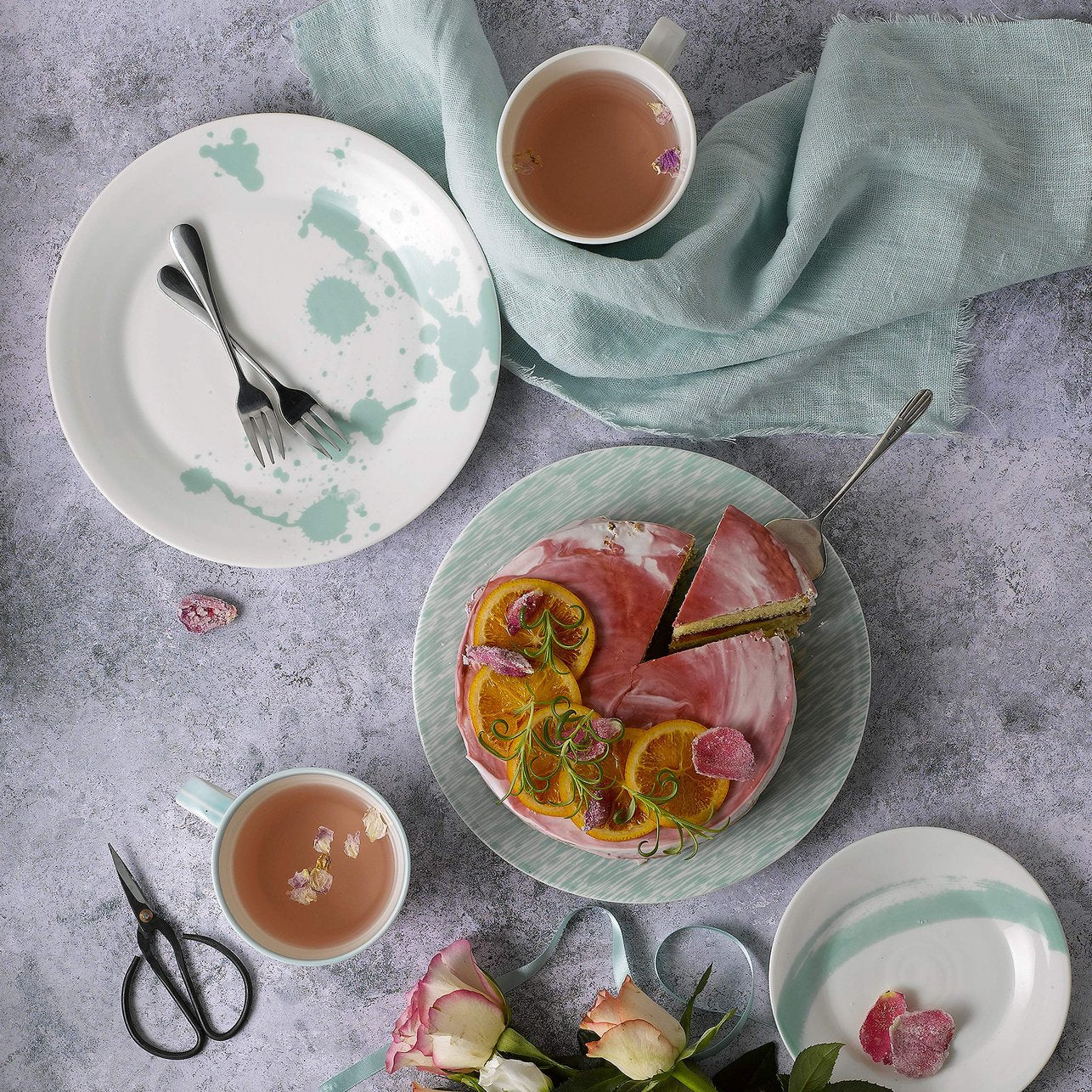 Royal Doulton Pacific Large Mug 450ml Set of 6, Blue, Porcelain, 0.45ltr