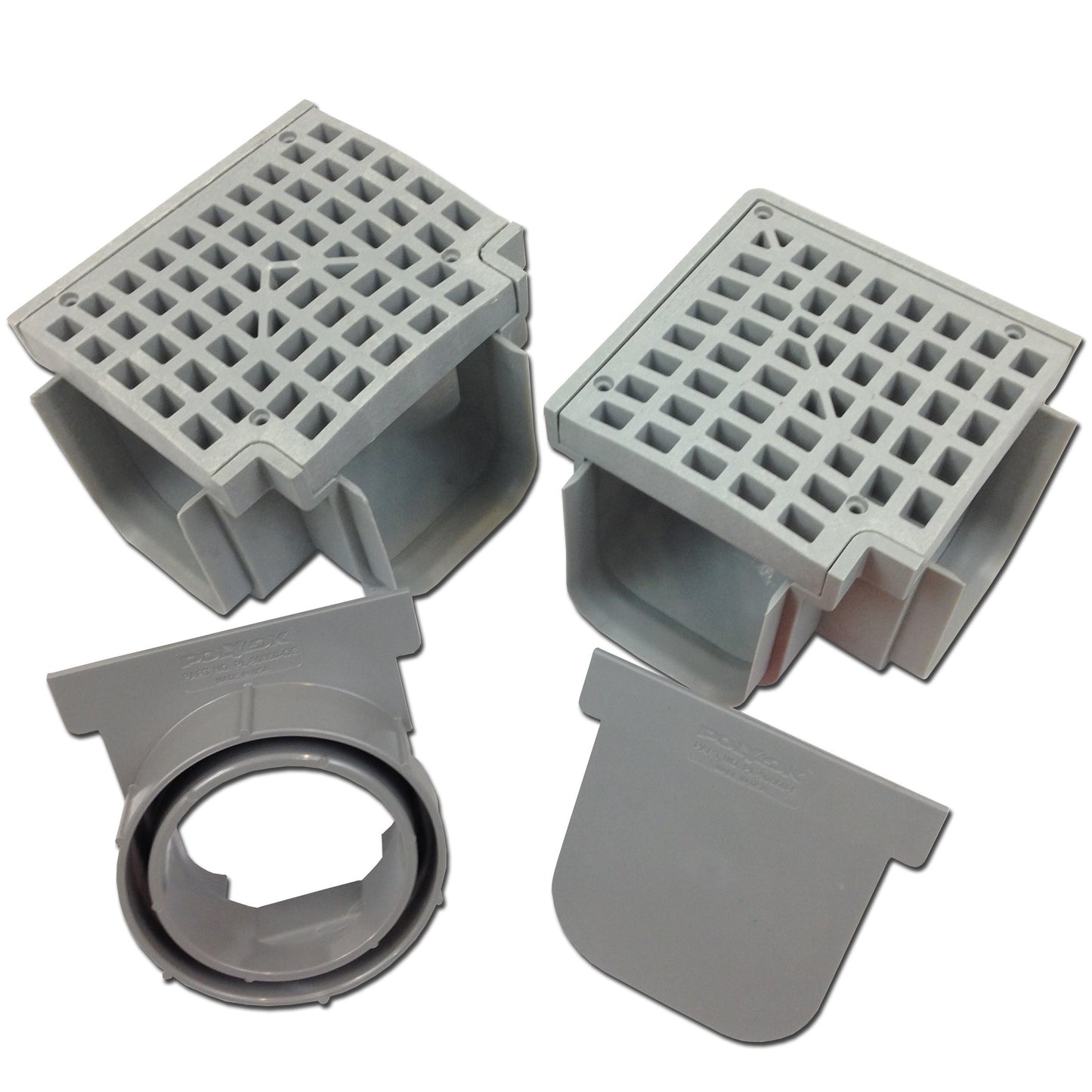 Polylok Heavy Duty Trench Drain Open End Outlet - Gray