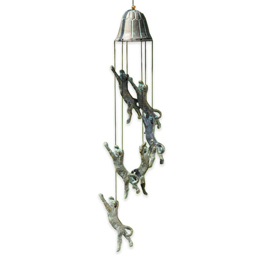SPI Home Wind Chime with Six Pouncing Cat Figurines