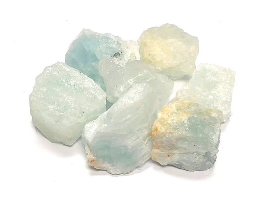 Zentron Crystal Collection: Natural Rough Aquamarine Stones with Velvet Bag