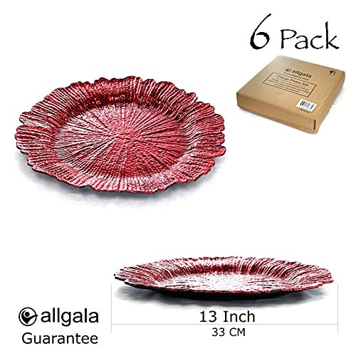 allgala Heavy Quality Round Charger Plates - Elegant Gold Chargers for Dinner Plates