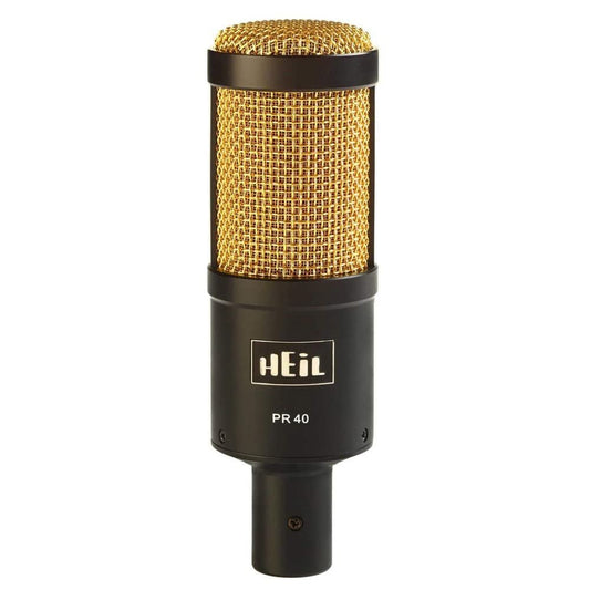 Heil Sound PR40 Large Diameter Dynamic Cardioid Studio Microphone, Black Body, Gold Grill