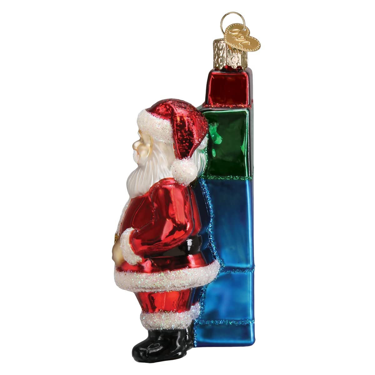 Old World Christmas Santa's AI List Bot Glass Blown Ornament for Christmas Tree