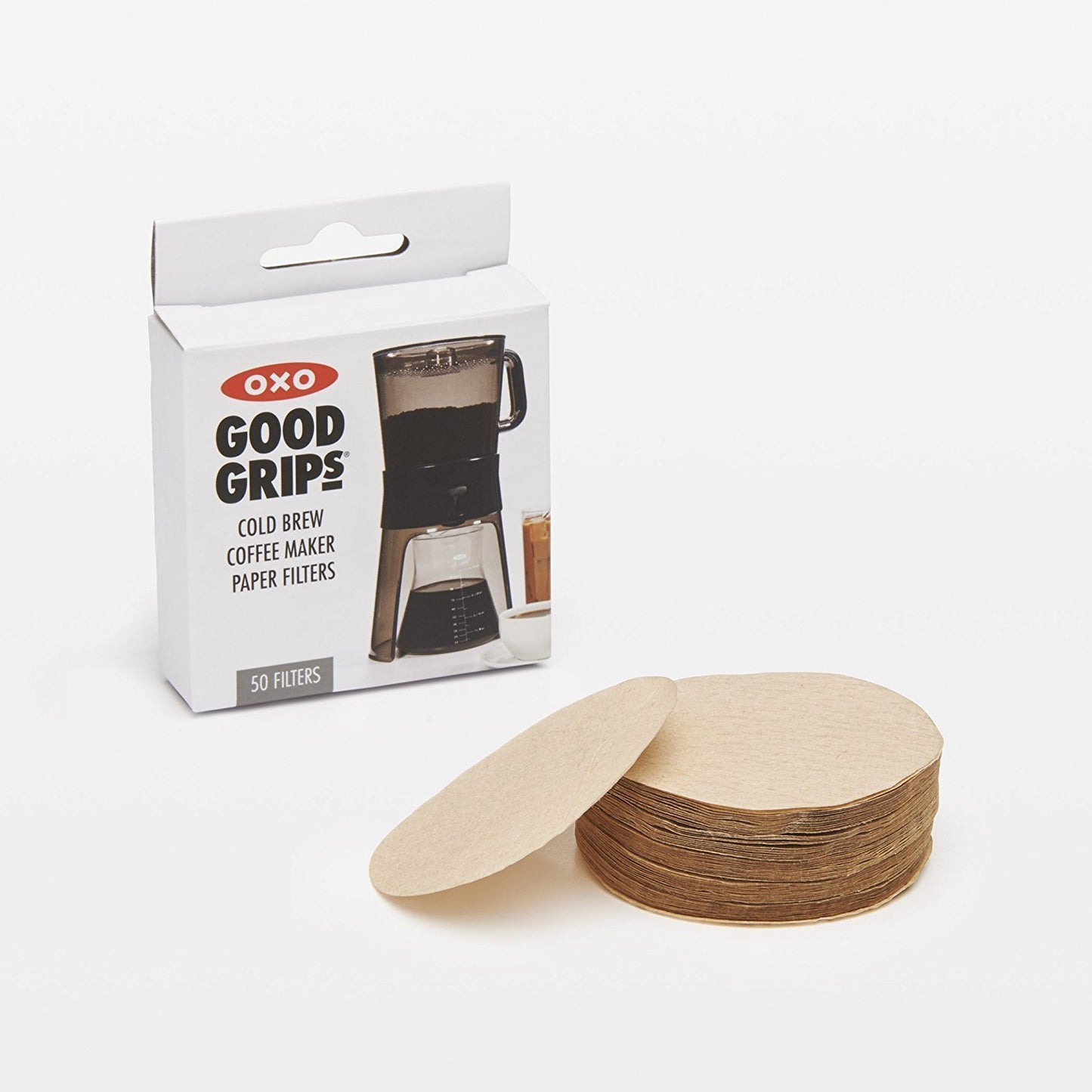 OXO Good Grips Cold Brew Coffee Maker Replacement Paper Filters, Brown, 50 Per Box (Pack of 2)