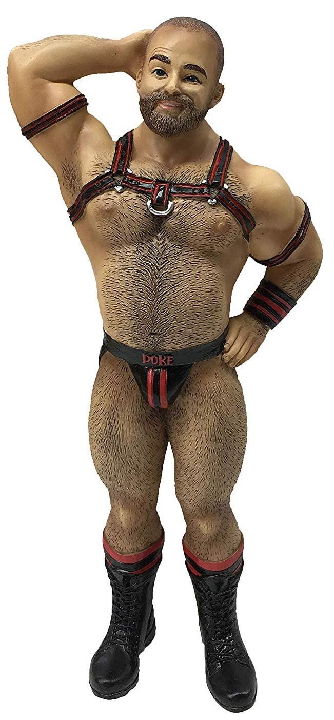 December Diamonds Poke The Bear Series Leather Bear Ornament 55-55304 7 Inches