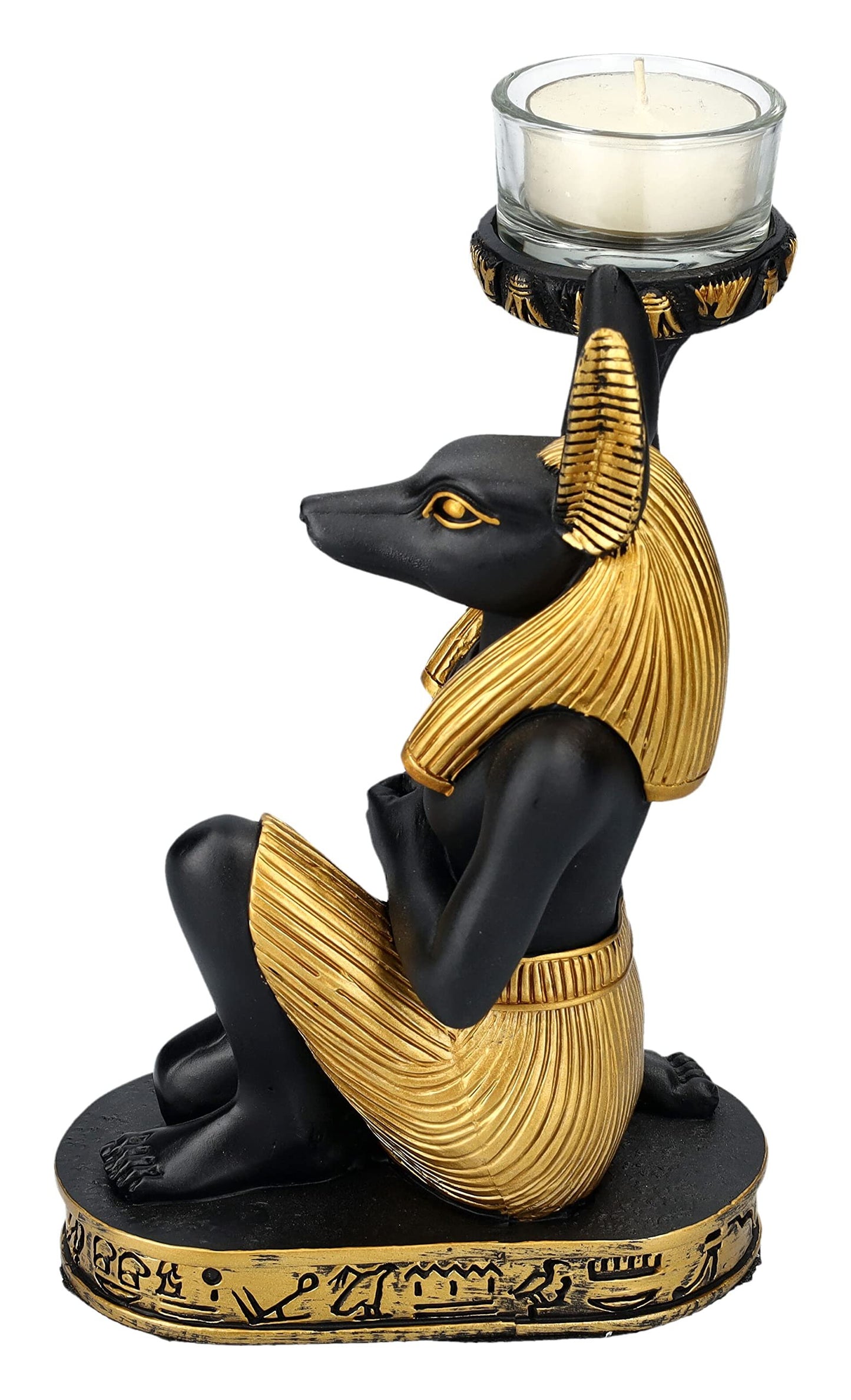 Pacific Giftware Anubis Candle Holder, 7-inch Height, Resin, Table Decoration
