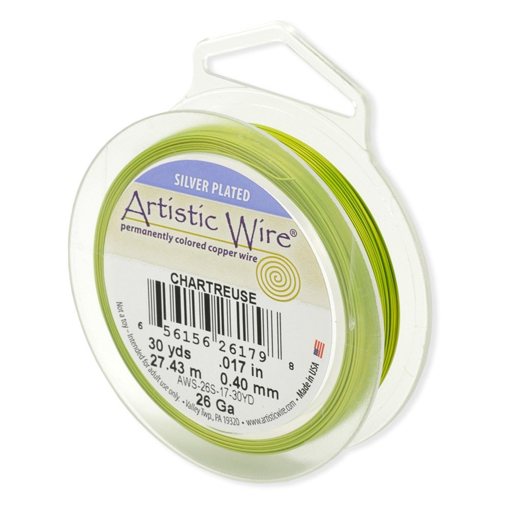 Artistic Wire Colored Copper/Silver Plated Wire Spool Dead Soft Tarnish Resistant 18 20 22 24 26 28 30 32 34 Gauge Wrapping Beading Bendable Craft Wire, Jewelry Making Supplies, Floral Crafting Wire