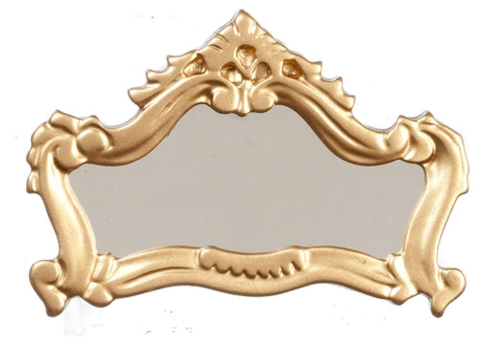 Aztec Imports, Inc. Dollhouse Miniature Ornate Antique-Style Mirror - 3.5 x 2.5 inches - Gold - Adult - Indoor - Antique Theme