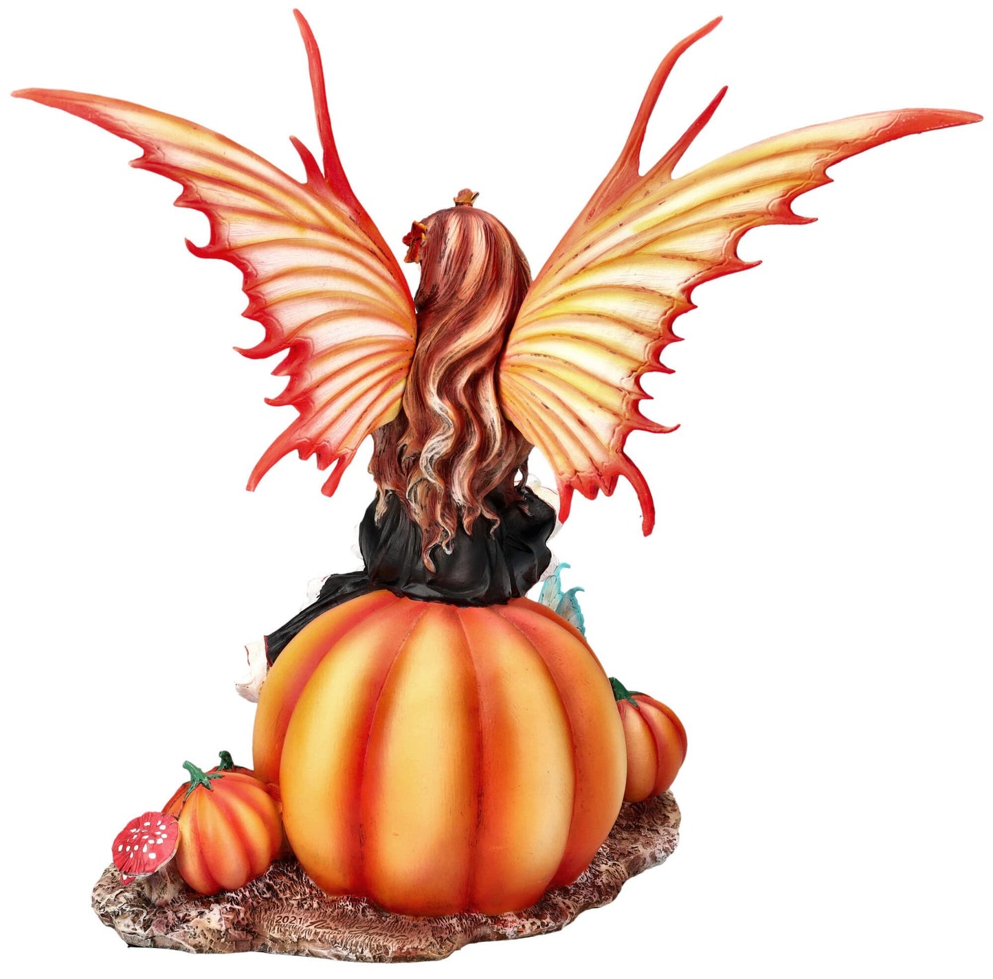 Pacific Giftware Autumn Fairy Sitting on The Pumpkin Figurine Statue