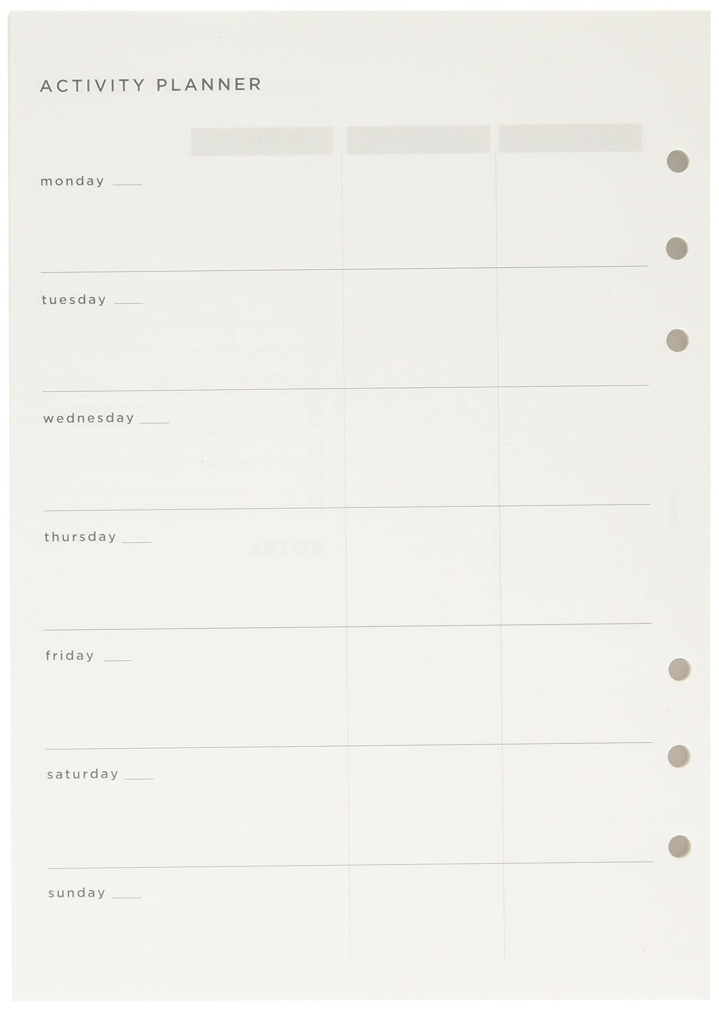 Filofax Organiser Refill Undated - Planners & Trackers
