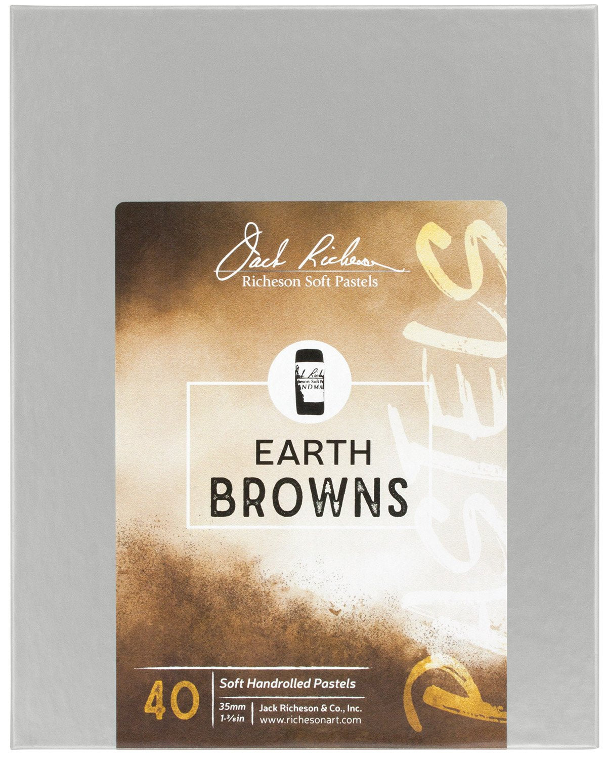 Jack Richeson 40 Piece Color Value Earth Browns Hand Rolled Soft Pastel Set