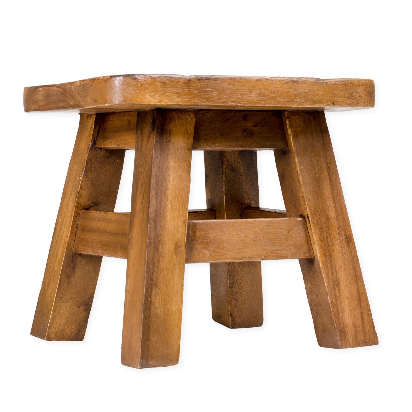 Sea Island Imports Buck Deer Design Hand Carved Acacia Hardwood Decorative Short Stool