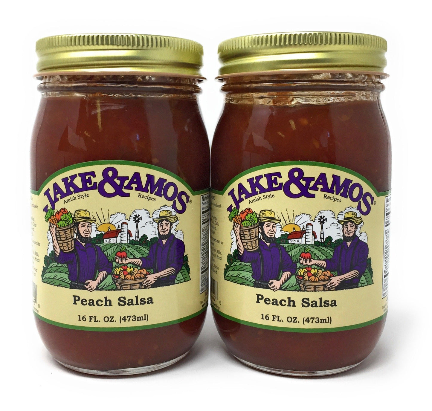 Jake & Amos Peach Salsa / 2 - 16 Oz. Jars